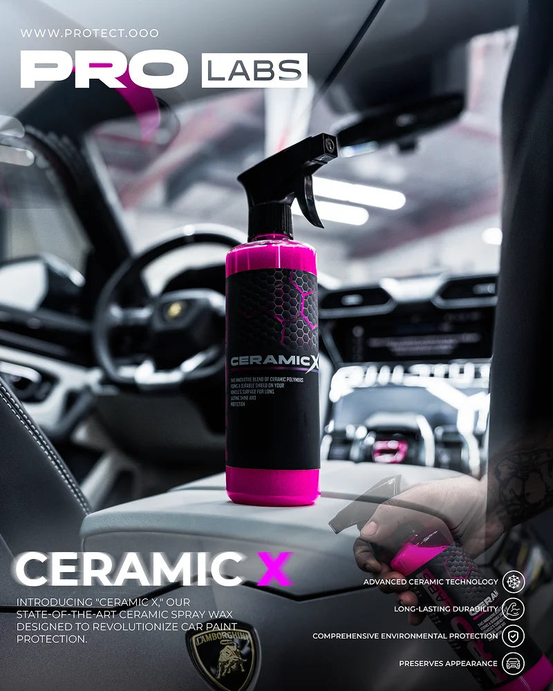 Ceramic X ceramic spray wax for long-lasting car paint protection against UV, dirt, and oxidation
